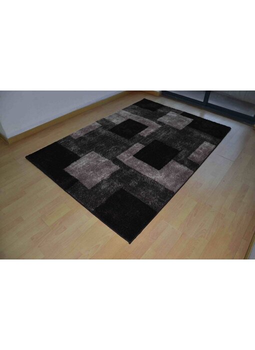 Hoogpolig modern tapijt SHADOW zwart