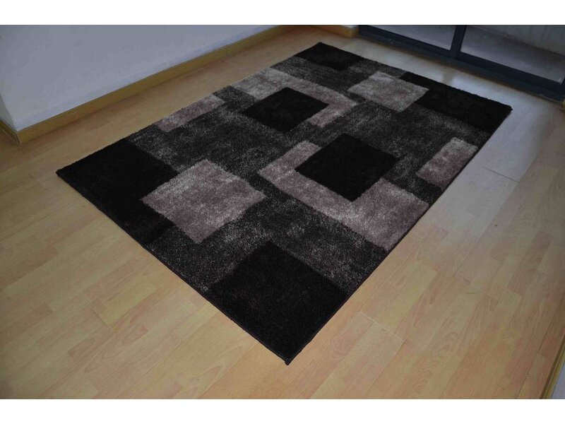 Hoogpolig modern tapijt SHADOW zwart 160x230