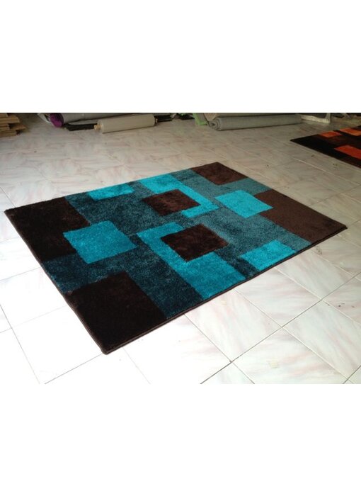 Modern tapijt hoogpolig SHADOW blauw