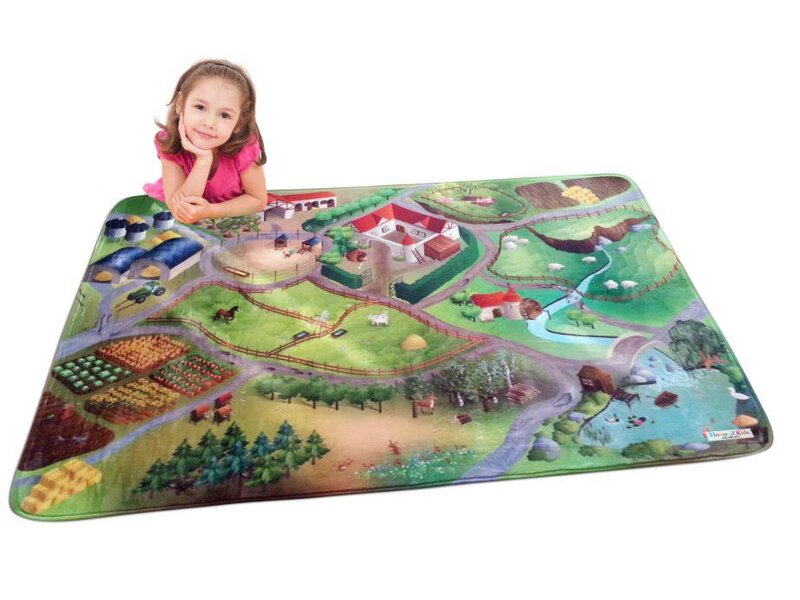 Groot speelkleed boerderij 130x180cm - SUPERZACHT