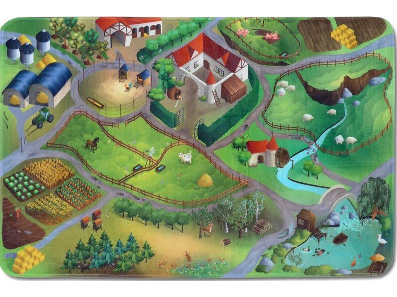 Groot speelkleed boerderij 130x180cm - SUPERZACHT