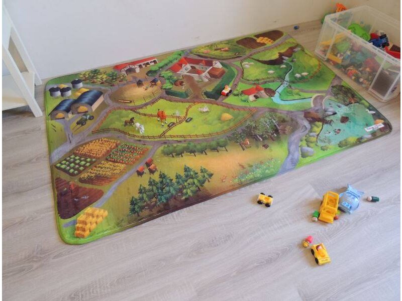 Groot speelkleed boerderij 130x180cm - SUPERZACHT
