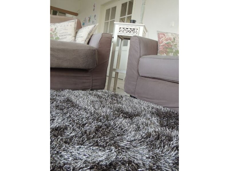 Hoogpolig tapijt taupe - extra lange pool