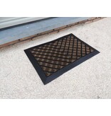 Rubberen deurmat met borstels - kleur bruin