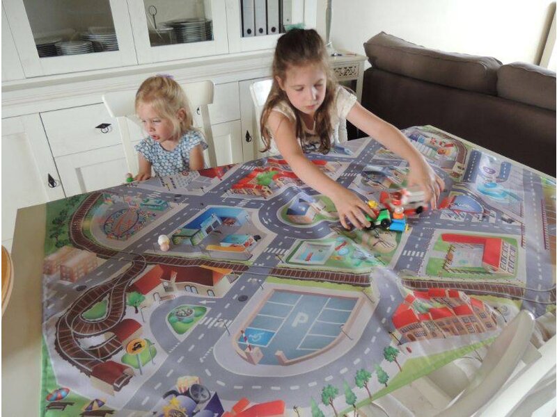 Speelmat verkeer voor tafel 100x150