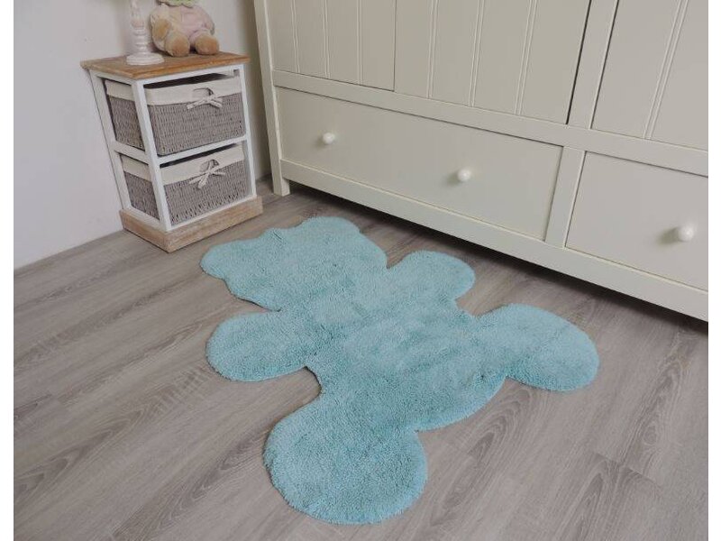 Leuk tapijt babykamer in vorm van een beer - blauw