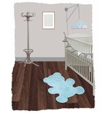 Leuk tapijt babykamer in vorm van een beer - blauw