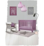 Tapijt babykamer met lichte kleuren en ster