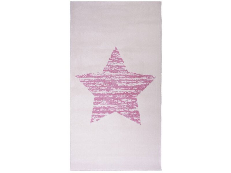 Tapijt babykamer met zachte kleuren en ster