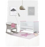 Tapijt babykamer met zachte kleuren en ster