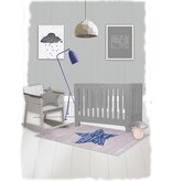 Tapijt babykamer met zachte kleuren en ster