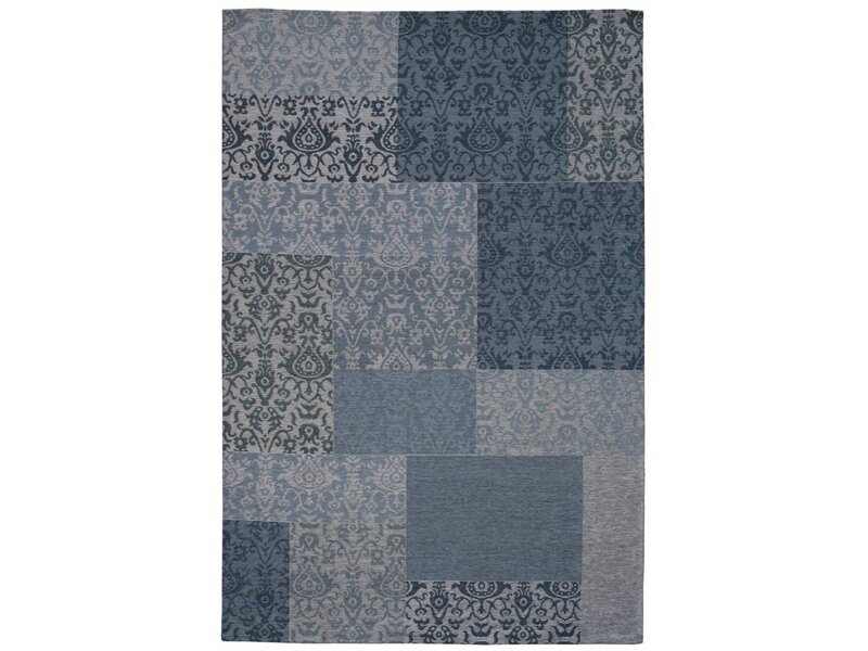 Retro vintage vloerkleed in blauw - 91513 - 120x170 of 150x230