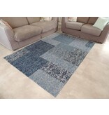 Retro vintage vloerkleed in blauw - 91513 - 120x170 of 150x230