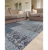 Retro vintage vloerkleed in blauw - 91513 - 120x170 of 150x230