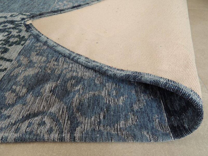 Retro vintage vloerkleed in blauw - 91513 - 120x170 of 150x230