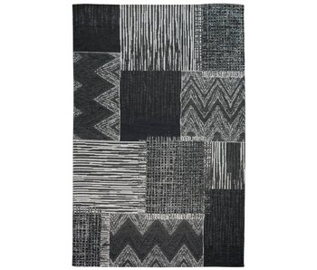 Retro vloerkleed grijs en zwart