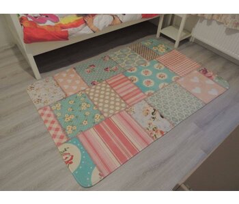 Tapijt kinderkamer met patchwork motief