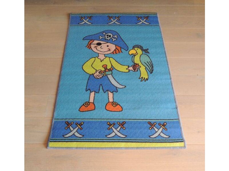 Tapijt kinderkamer met stoere piraat 80x120cm