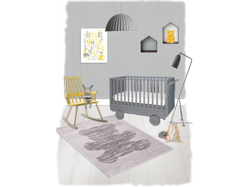 Vintage tapijt voor babykamer of kinderkamer 120x170
