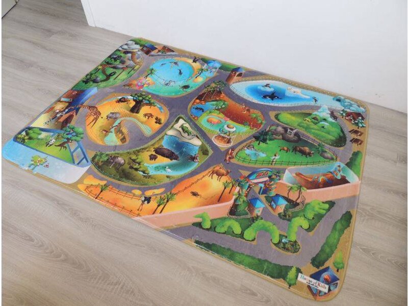 Groot speeltapijt dierentuin 130x180 - Groot formaat