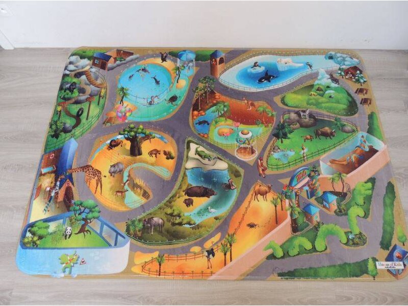 Groot speeltapijt dierentuin 130x180 - Groot formaat