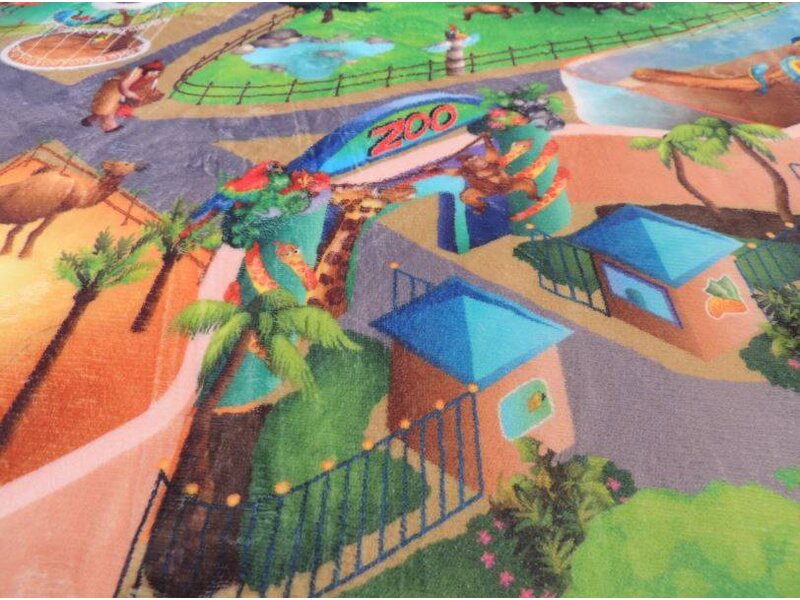 Groot speeltapijt dierentuin 130x180 - Groot formaat