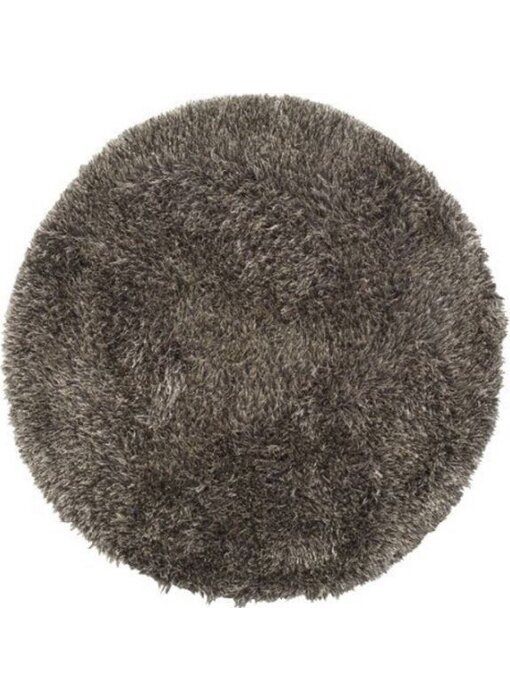 Rond Shaggy tapijt taupe