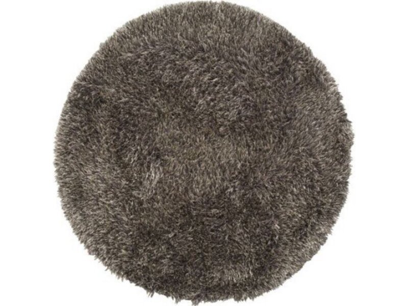 Shaggy rond tapijt taupe