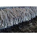 Shaggy rond tapijt taupe