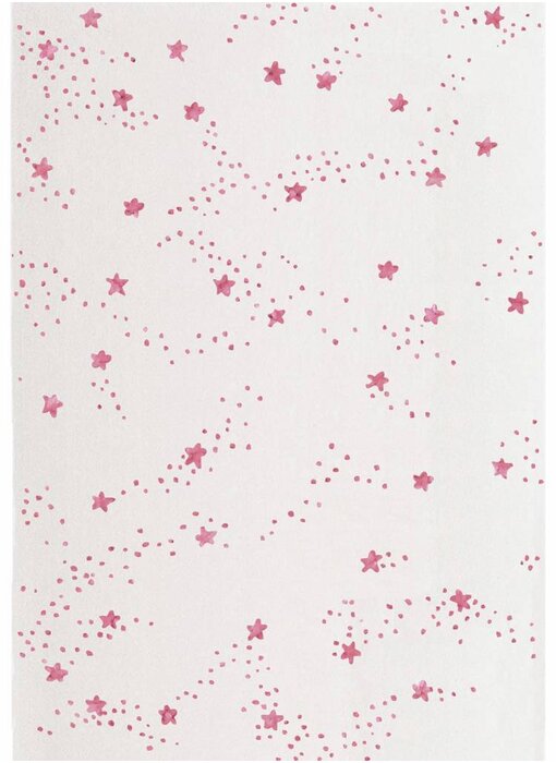 Wit tapijt met roze sterretjes