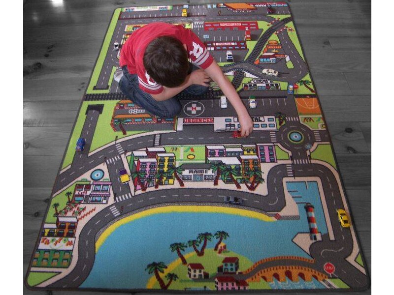 Groot kindertapijt verkeer 130x200cm