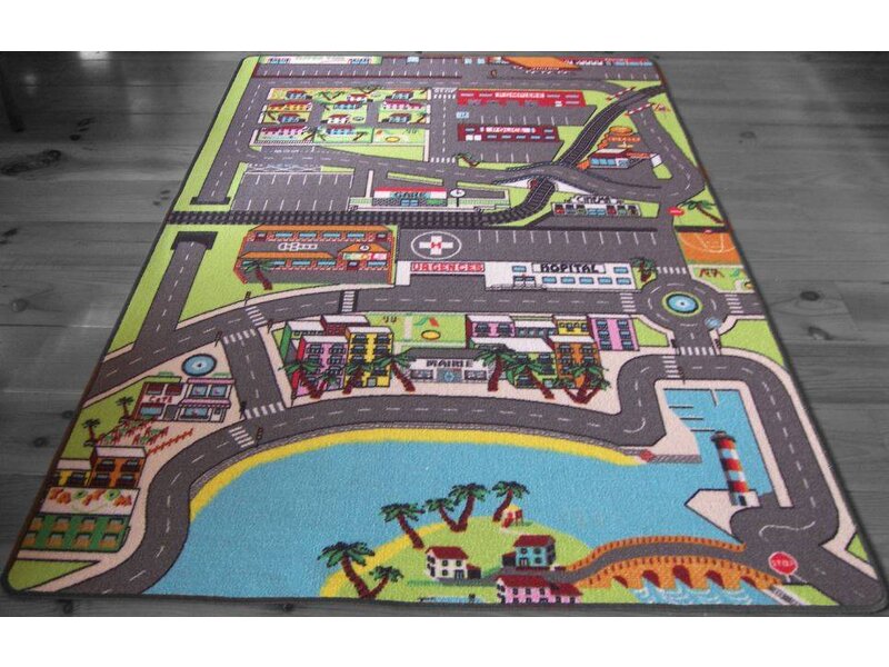 Groot kindertapijt verkeer 130x200cm
