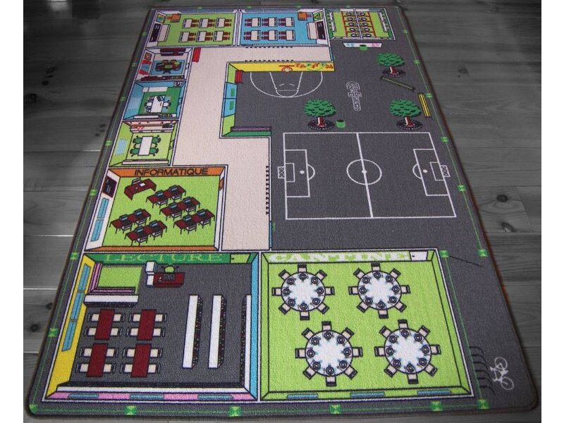 Groot speeltapijt met afbeelding school 130x200cm