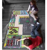 Groot speeltapijt met afbeelding school 130x200cm