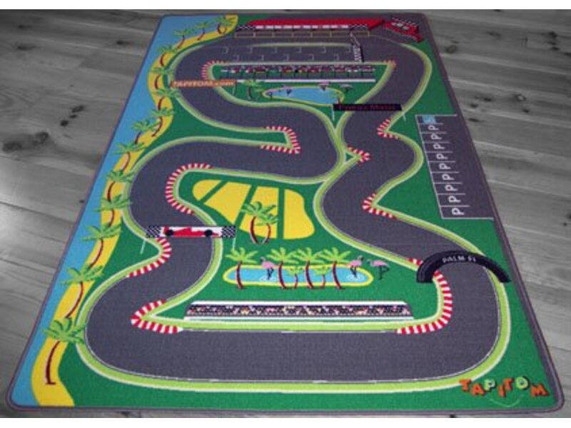 Groot speeltapijt met racebaan 130x200cm