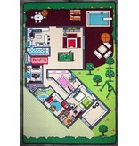 Groot speeltapijt met afbeelding huis - 130x200cm