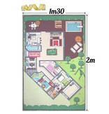 Groot speeltapijt met afbeelding huis - 130x200cm