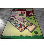 Groot speeltapijt met afbeelding huis - 130x200cm