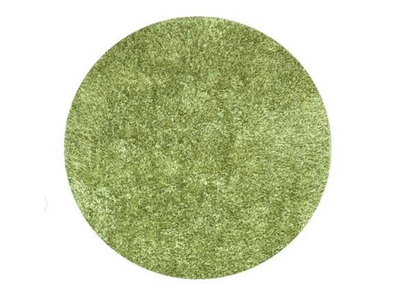 Rond tapijt hoge pool groen - diameter 90cm