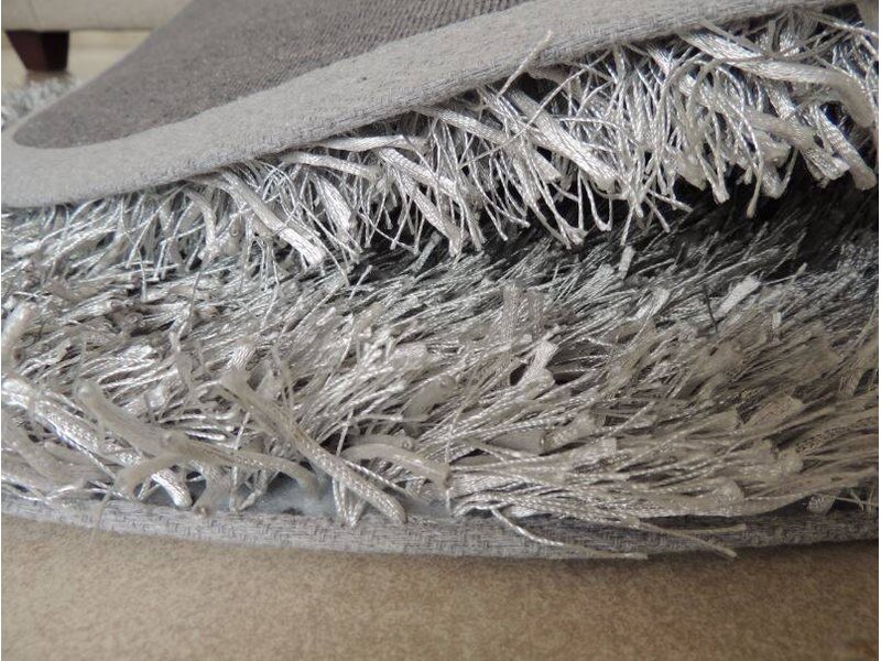 Rond tapijt hoge pool grijs - diameter 90cm