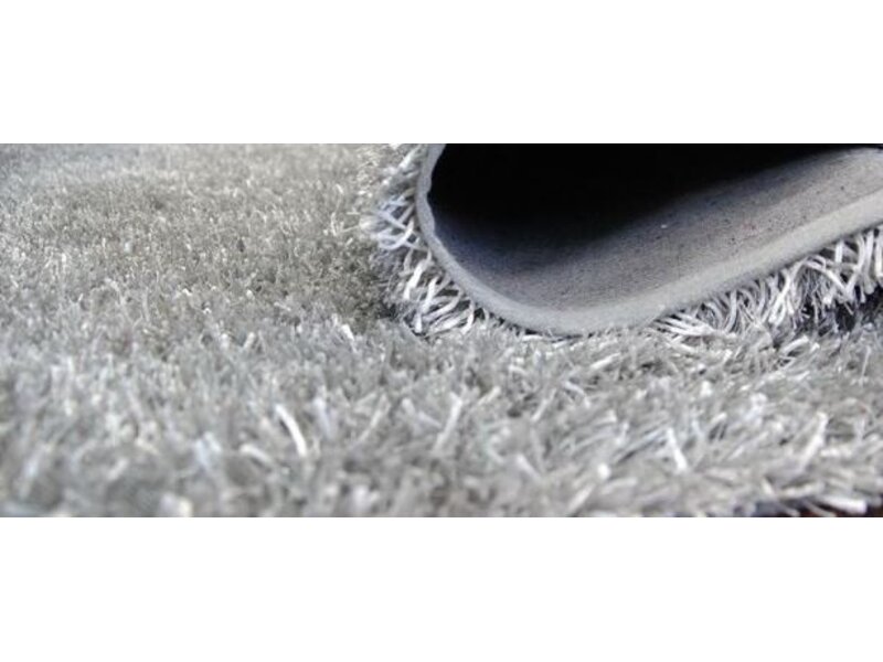 Rond tapijt hoge pool grijs - diameter 90cm