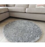 Rond tapijt hoge pool grijs - diameter 90cm