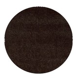 Rond tapijt hoge pool bruin - diameter 90cm