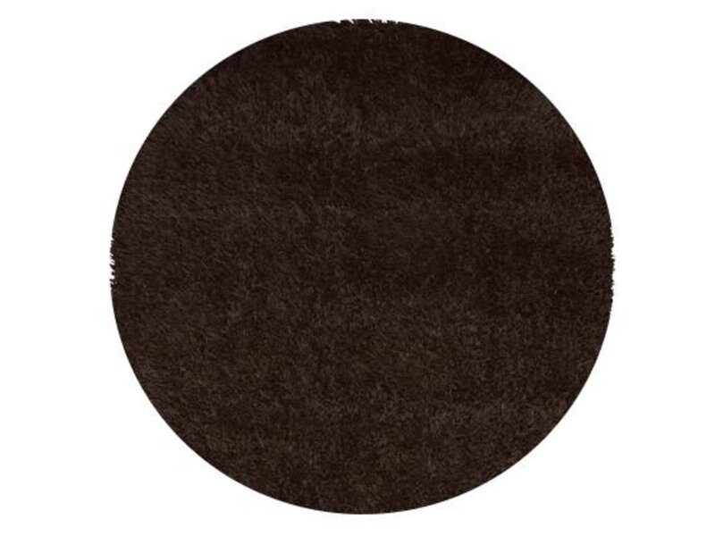 Rond tapijt hoge pool bruin - diameter 90cm