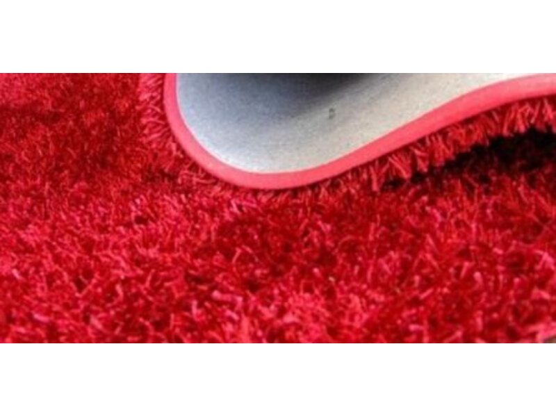 Rond tapijt hoge pool rood - diameter 90cm