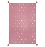 Roze kindertapijt met grijze sterren 110x160cm