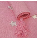 Roze kindertapijt met grijze sterren 110x160cm