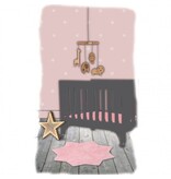 Kindertapijt roze ster