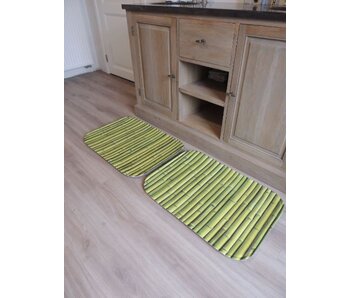 Groene badmatten met print