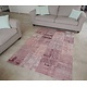 Roze vintage tapijt met patchwork motief
